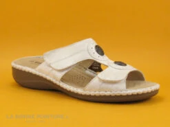 Sweet R MANITAR Blanc Argent - Mule Reglable Femme