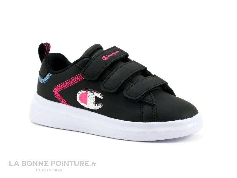 Champion ANGEL G PS Noir Rose Bleu - Basket Fille 3 Scratches - Image 5