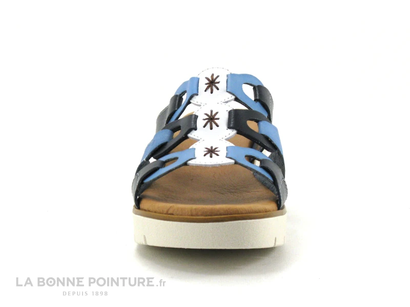 Jordana 35 Fantasia - Bleu Marine - Blanc - Bleu Clair - Mule Compensee - Image 2