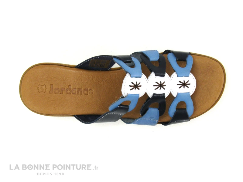 Jordana 35 Fantasia - Bleu Marine - Blanc - Bleu Clair - Mule Compensee - Image 6