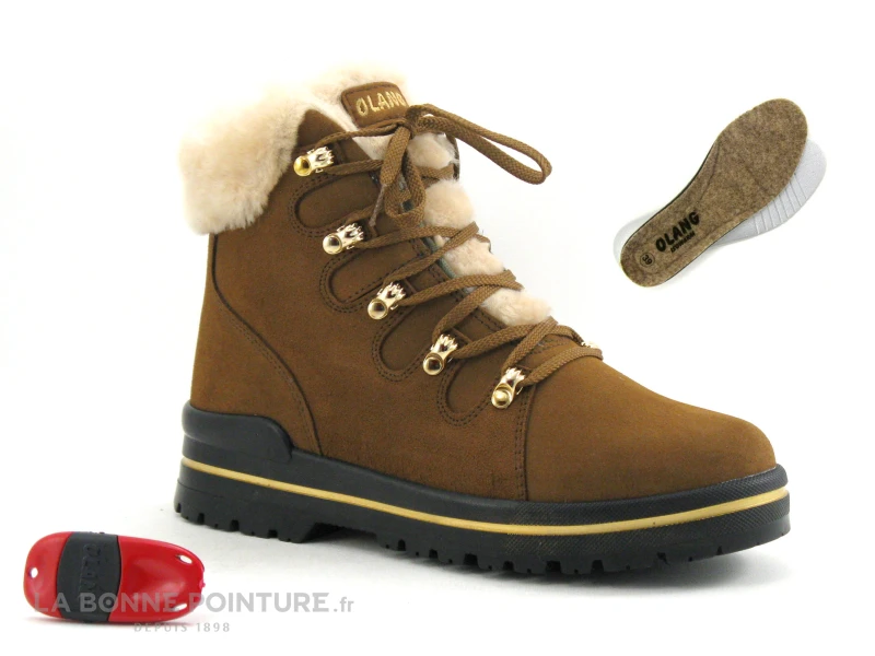 Olang GUFO Marron OC System - Boots Femme Crampons Retractables