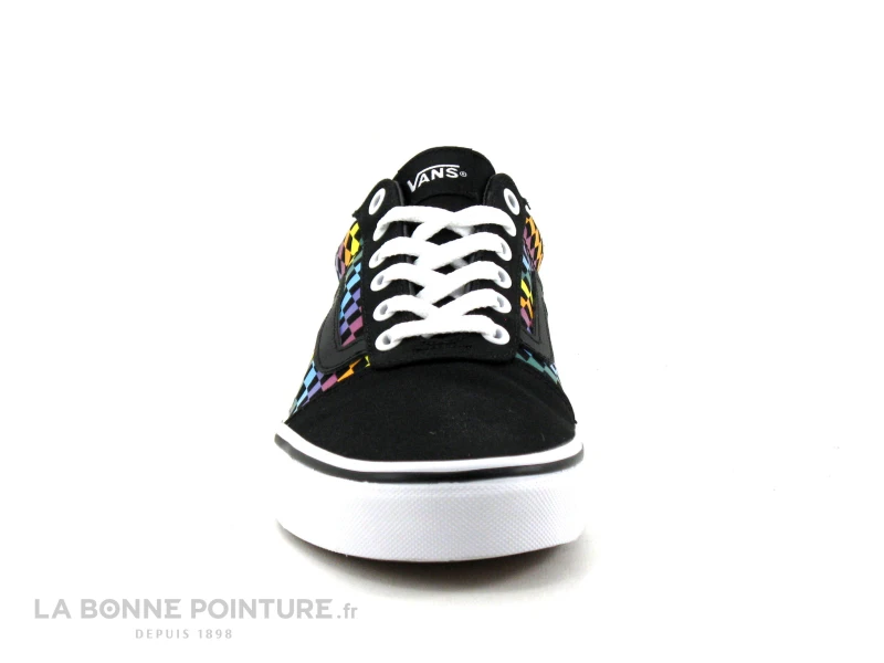 Vans WARD Rainbow Mini Check Noir - Basket Toile - Image 2