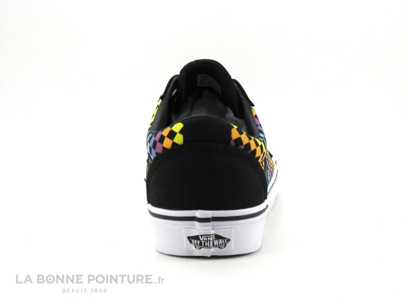 Vans WARD Rainbow Mini Check Noir - Basket Toile - Image 4
