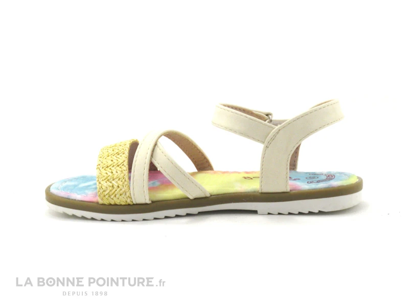 Wipop YOVICO Beige - Paille - Semelle Multicolore - Sandale Fille - Image 2