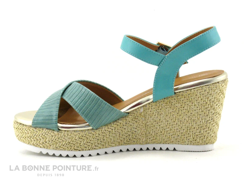 The Divine Factory QL4350 Vert D Eau - Sandale Talon Compense - Image 2