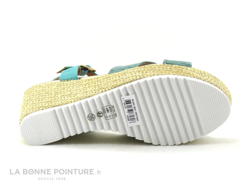 The Divine Factory QL4350 Vert D Eau - Sandale Talon Compense - Image 4