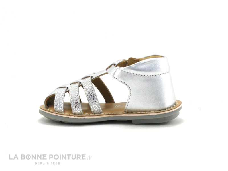 Minibel ROSE Silver - Sandale Fille Cuir Argent - Image 3