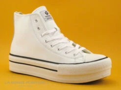 Victoria 061107 Blanco - Basket Montante Plateforme Blanche