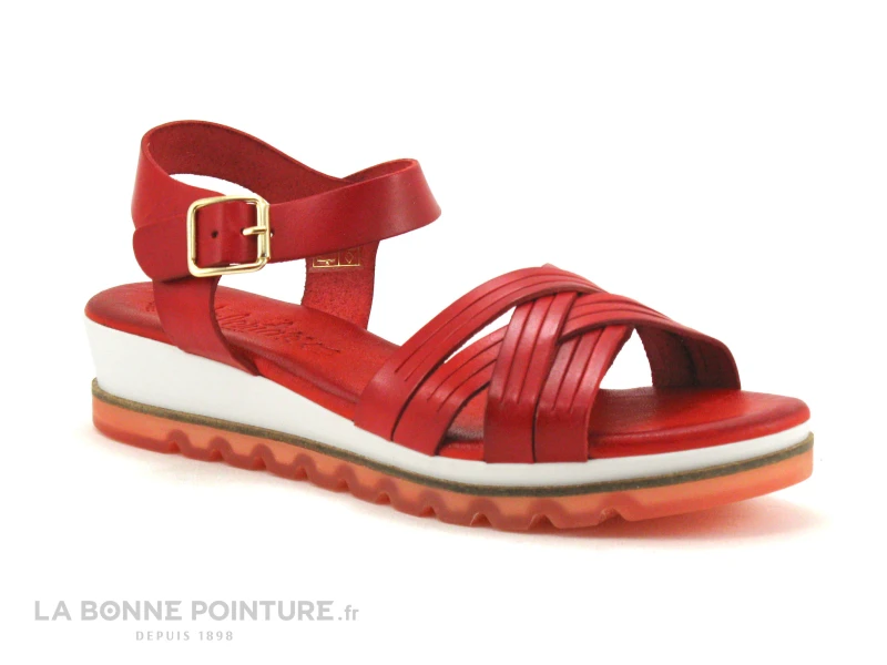 Valerias 6130 Rouge - Sandale Femme Cuir Rouge - Image 5