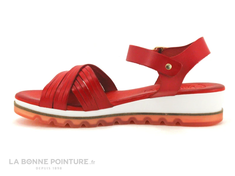 Valerias 6130 Rouge - Sandale Femme Cuir Rouge - Image 3