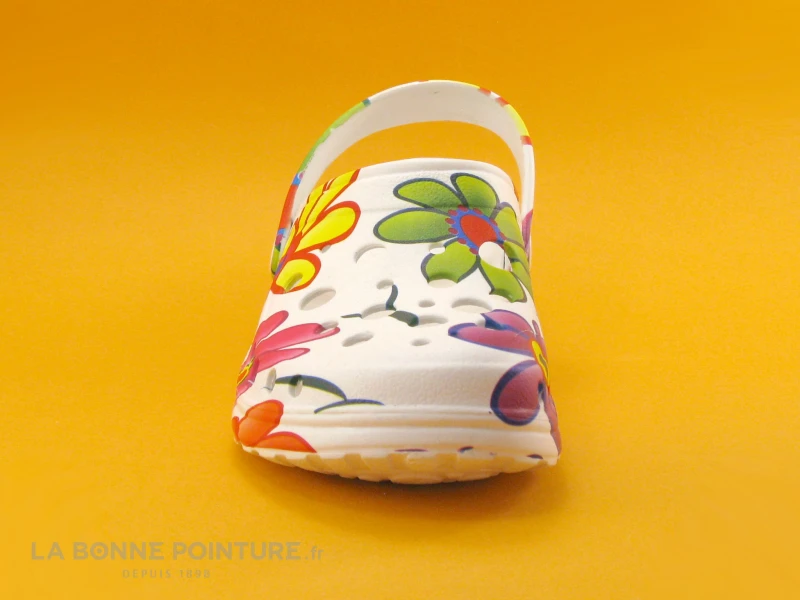 Woz Cheese Flowers - Blanc Et Fleurs Multicolores - Sabot Femme - Image 2