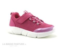 Geox ARIL J16DLB Fuchsia - Basket Fille Rose Avec Elastique Et Velcro