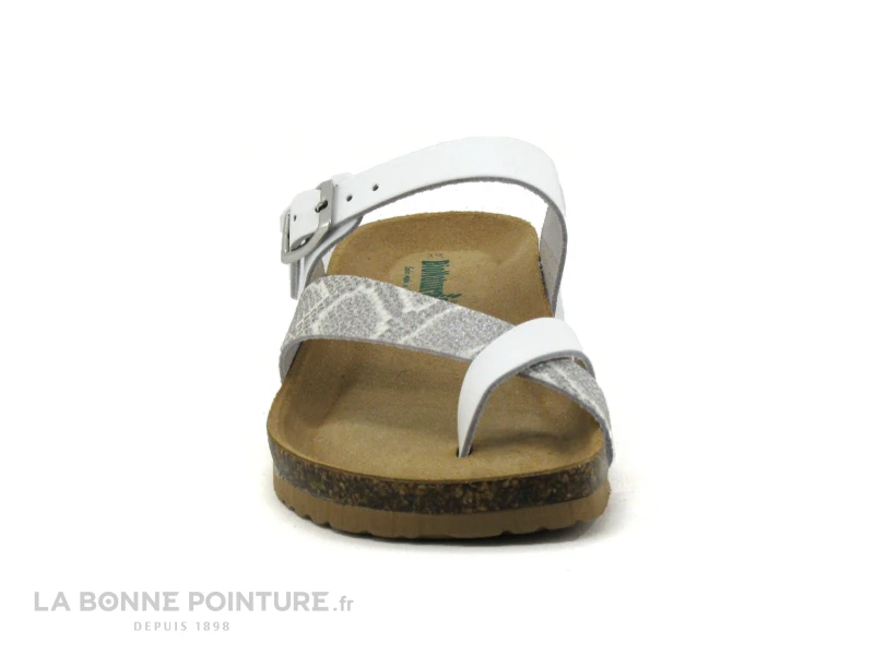 Bionatura 12A456 Blanc Multi - Tong Femme Semelle Compensee - Image 2
