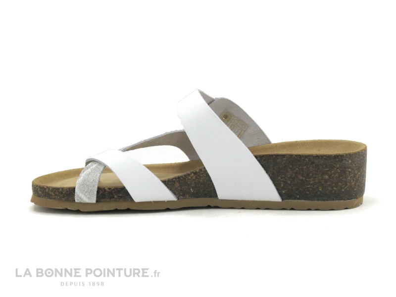 Bionatura 12A456 Blanc Multi - Tong Femme Semelle Compensee - Image 3