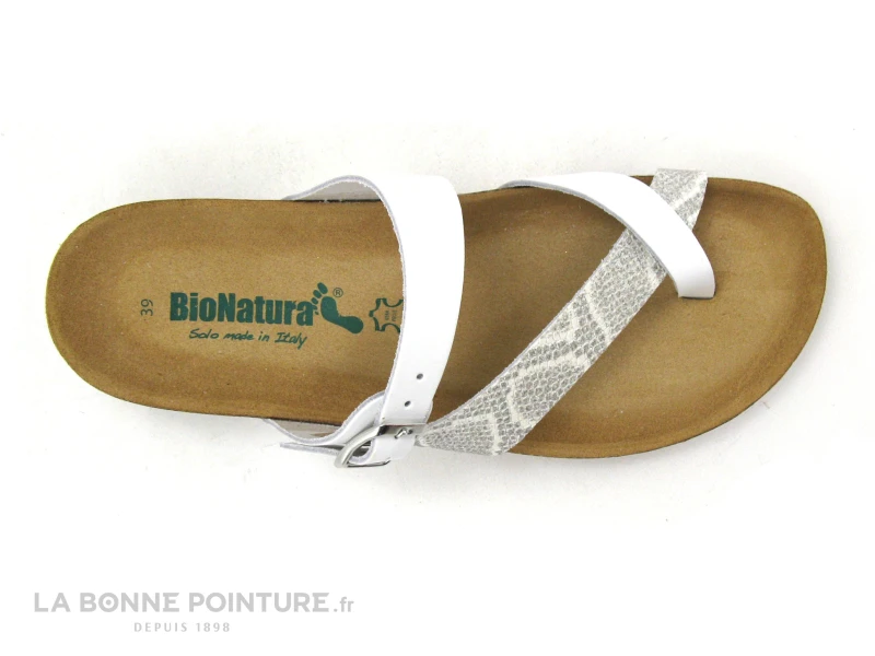 Bionatura 12A456 Blanc Multi - Tong Femme Semelle Compensee - Image 6