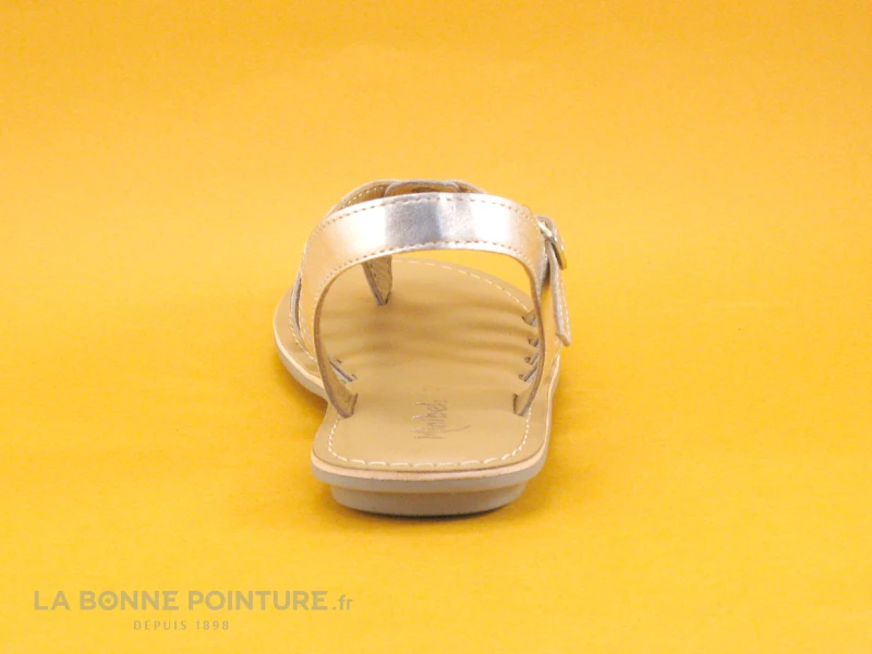 Minibel LOTUS Silver - Sandale Spartiate Fille Cuir Argent - Image 4