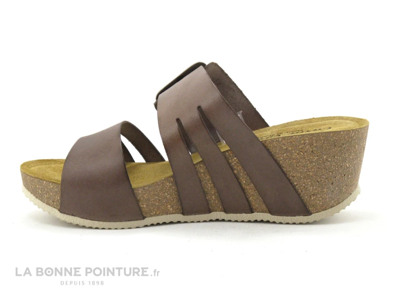 Carla Tortosa 56103 Taupe - Bride Boucle Carree - Mule Compensee - Image 2