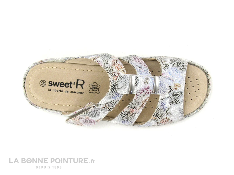 Sweet R MALDONI Multicolore - Mule Femme Bride Velcro - Image 4