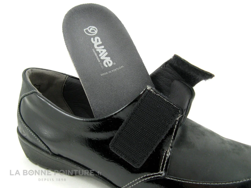 Suave LONDON 8010T - Noir - Noir Verni - Chaussure Femme Avec Velcro - Image 6
