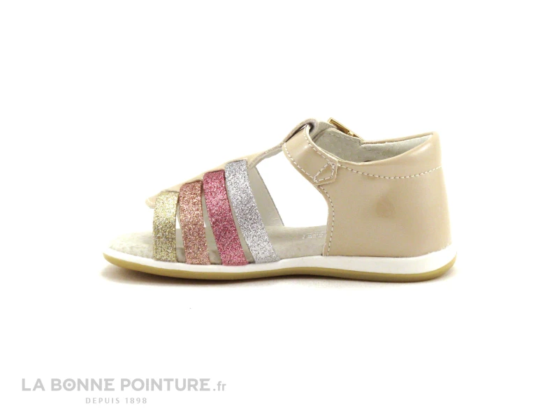 MKids MEDOR Beige - Rose Argent Or Paillete - Sandale - Image 3