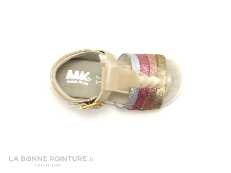 MKids MEDOR Beige - Rose Argent Or Paillete - Sandale - Image 6