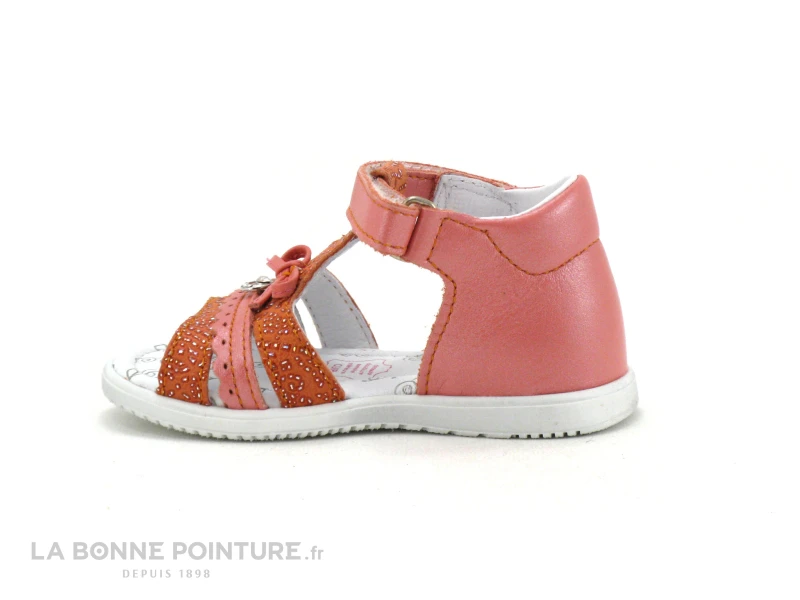 Bopy RAYA Corail - Nu-pieds BEBE Fille - Velcro - Image 2