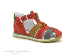Bopy ZIGOTO Rouge - Beige - Gris - Sandale BEBE GARCON
