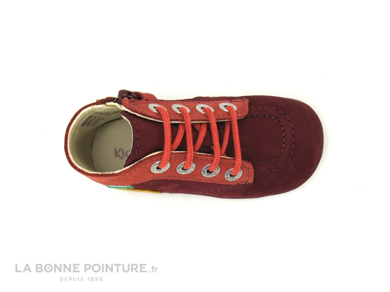 Kickers BONZIP-2 Bordeaux Rose Jaune - 859966 - Boots Fille - Image 6