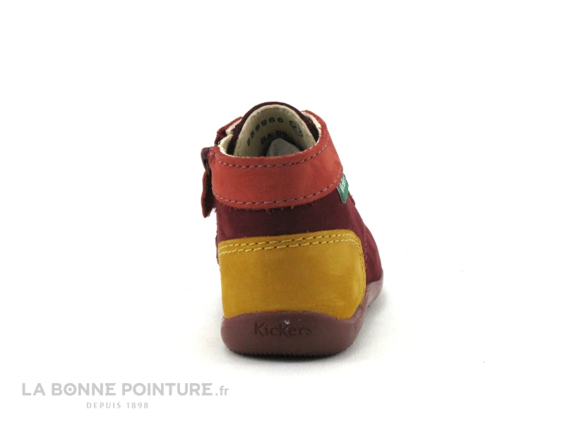 Kickers BONZIP-2 Bordeaux Rose Jaune - 859966 - Boots Fille - Image 3