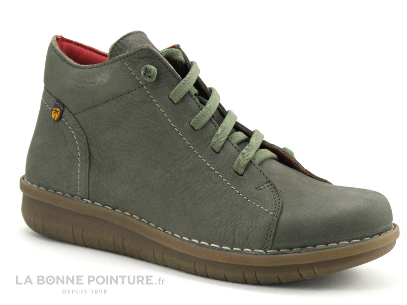 Jungla 7552 Kaki - Chaussure Montante Femme Avec Elastique Et Zip - Image 5