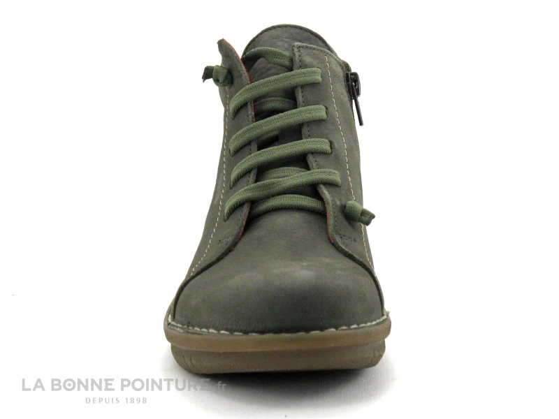 Jungla 7552 Kaki - Chaussure Montante Femme Avec Elastique Et Zip - Image 2