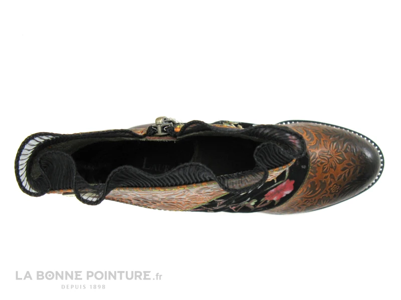 Laura Vita LEDAO 01 Wine - Bottine Femme Avec Fleurs - Talon Haut - Image 6