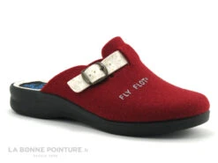 Fly Flot FOUFOU Bordeaux - Ecru - Pantoufle Mule Reglable Femme