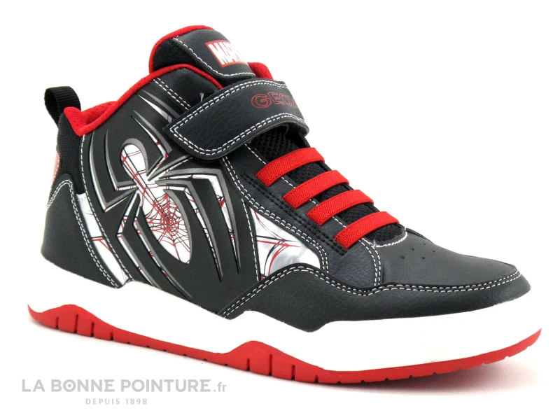 Geox Basket Spiderman - J267RC - Perth GARCON - Black - Red - Image 5