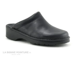 Arima DOG Noir - Sabot Homme Talon Epais - Cuir Noir