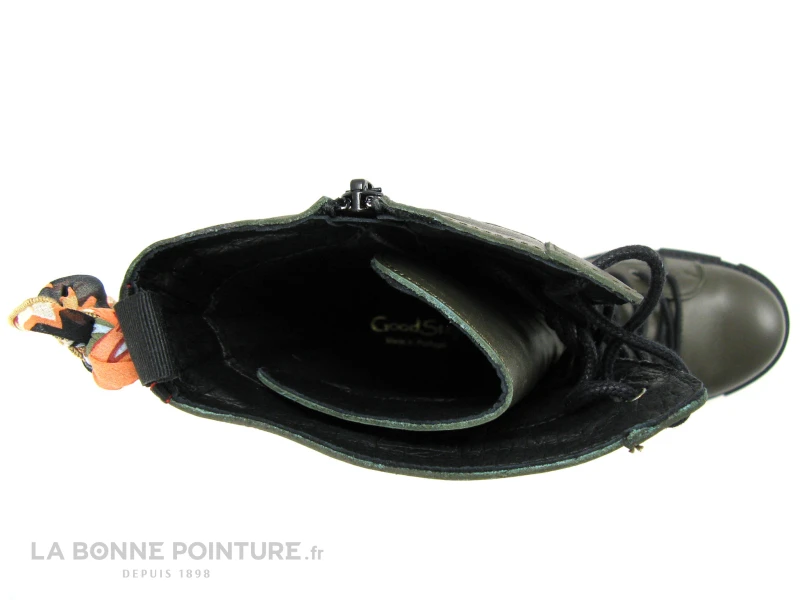 GoodStep 3625-D07 Kaki - Noir Matelasse - Bottine Lacet Femme - Image 6