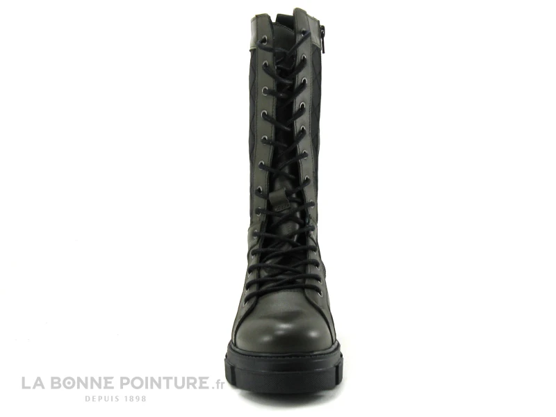 GoodStep 3625-D07 Kaki - Noir Matelasse - Bottine Lacet Femme - Image 2