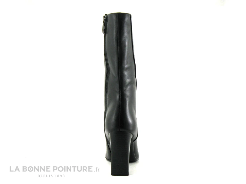 Tamaris 1-25349-29 Black - Bottine Talon Haut En Cuir Noir - Bout Pointu - Image 4