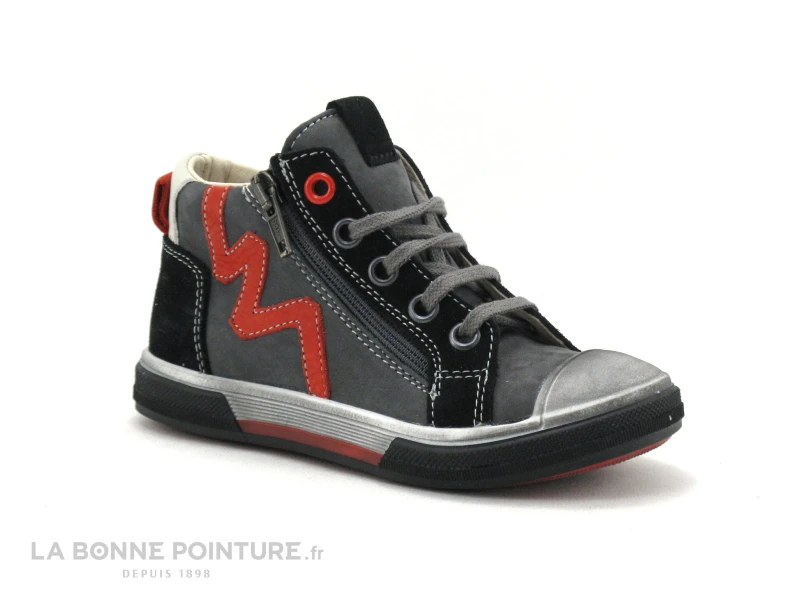 Bopy VEMIGIO - Gris Noir Rouge - Basket Montante GARCON - Image 5