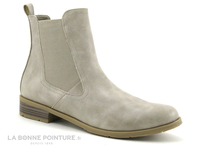 Marco Tozzi 2-25039-29 Ecru - Bottine Chelsea Femme Blanc Casse