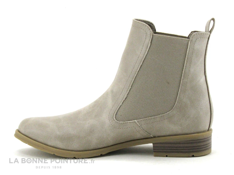 Marco Tozzi 2-25039-29 Ecru - Bottine Chelsea Femme Blanc Casse - Image 3