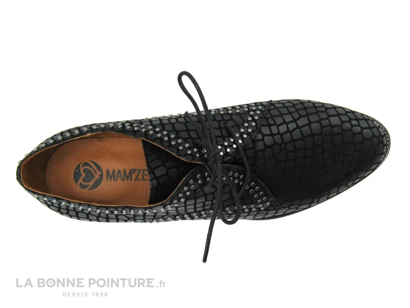 MamZelle SONATE Croco Noir - Chaussure Lacet Femme - Image 6