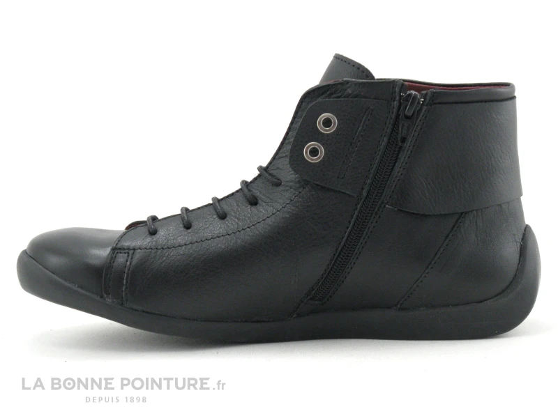 Alce Shoes 9241 - Chaussure Montante Cuir Noir - Lacet Et Zip - Image 3