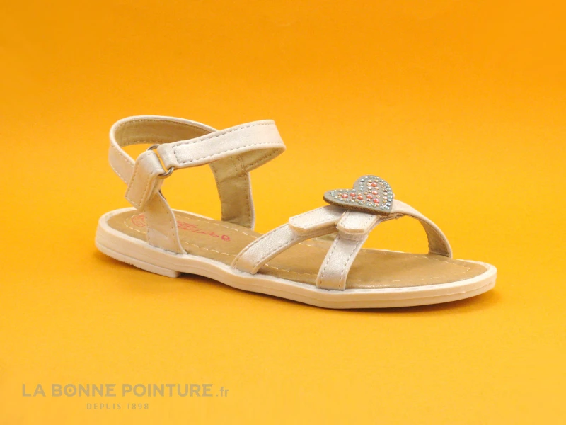 Wipop YOEUR - Blanc - Coeurs Strass - Sandale Fille