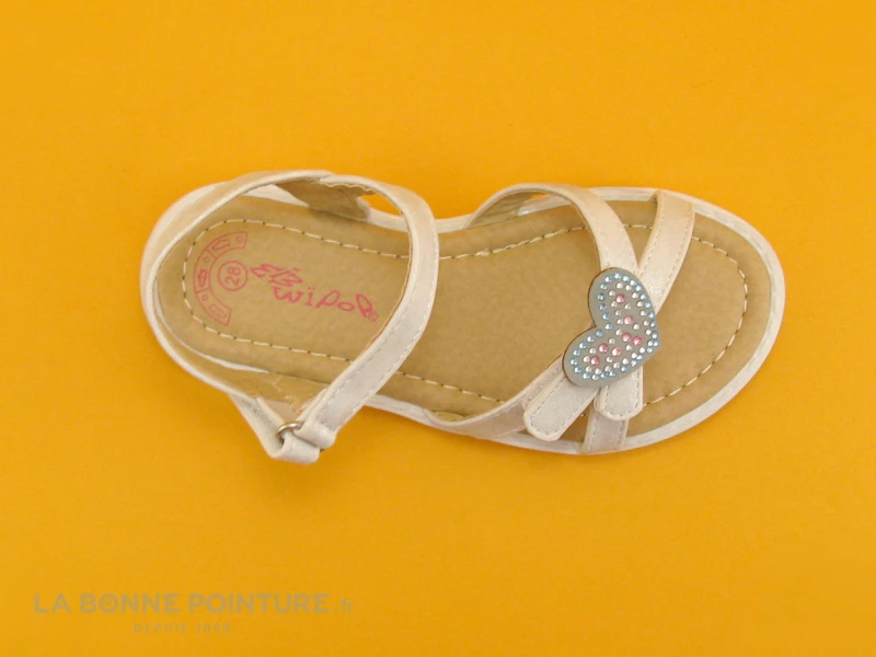 Wipop YOEUR - Blanc - Coeurs Strass - Sandale Fille - Image 3