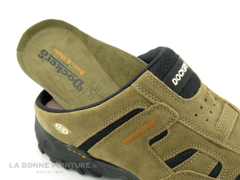 Dockers 36LI005-200420 Stone - Sabot Homme Cuir Velours Beige - Image 5