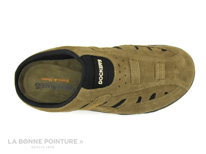 Dockers 36LI005-200420 Stone - Sabot Homme Cuir Velours Beige - Image 6