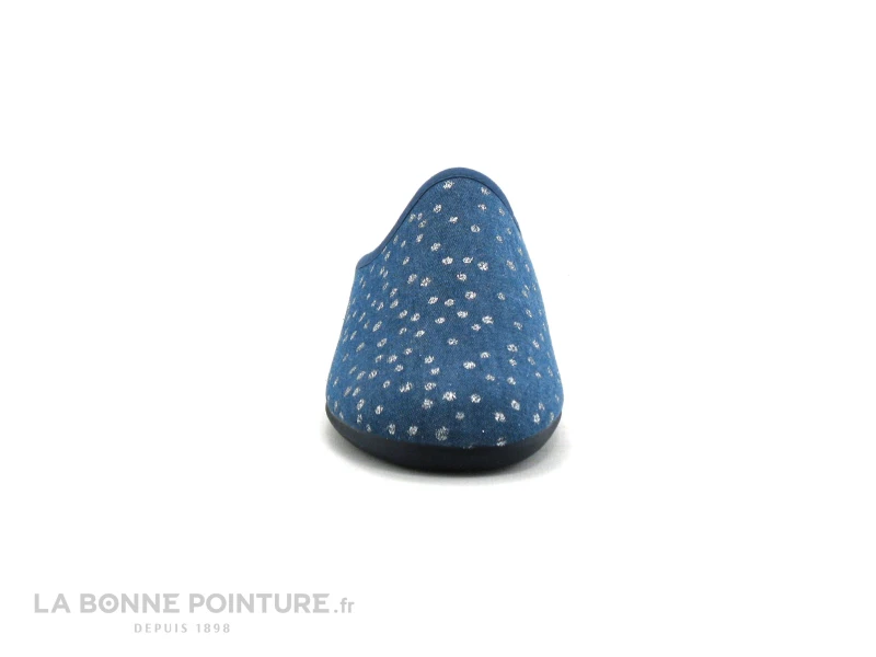 Semelflex COLETTE - Bleu Jeans - Pois Argent - Pantoufle Mule Femme - Image 2