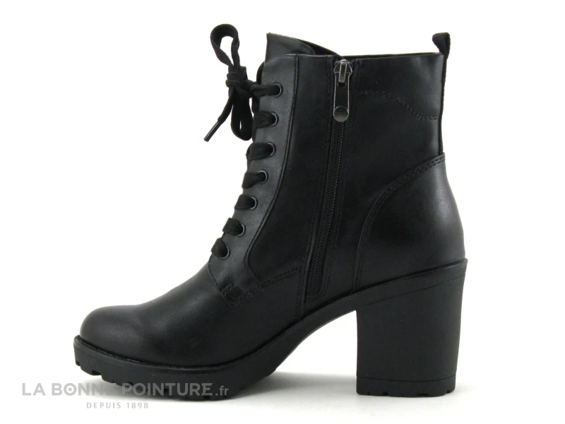 Marco Tozzi 2-25204-27 - Bottine Noire A Lacet Avec Talon Haut Epais - Image 3