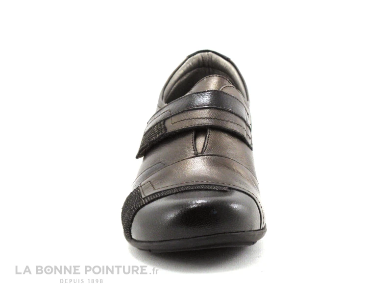 Pedi Girl GAURIA Carbone Moka - Chaussure Velcro Marron Metal - Image 2